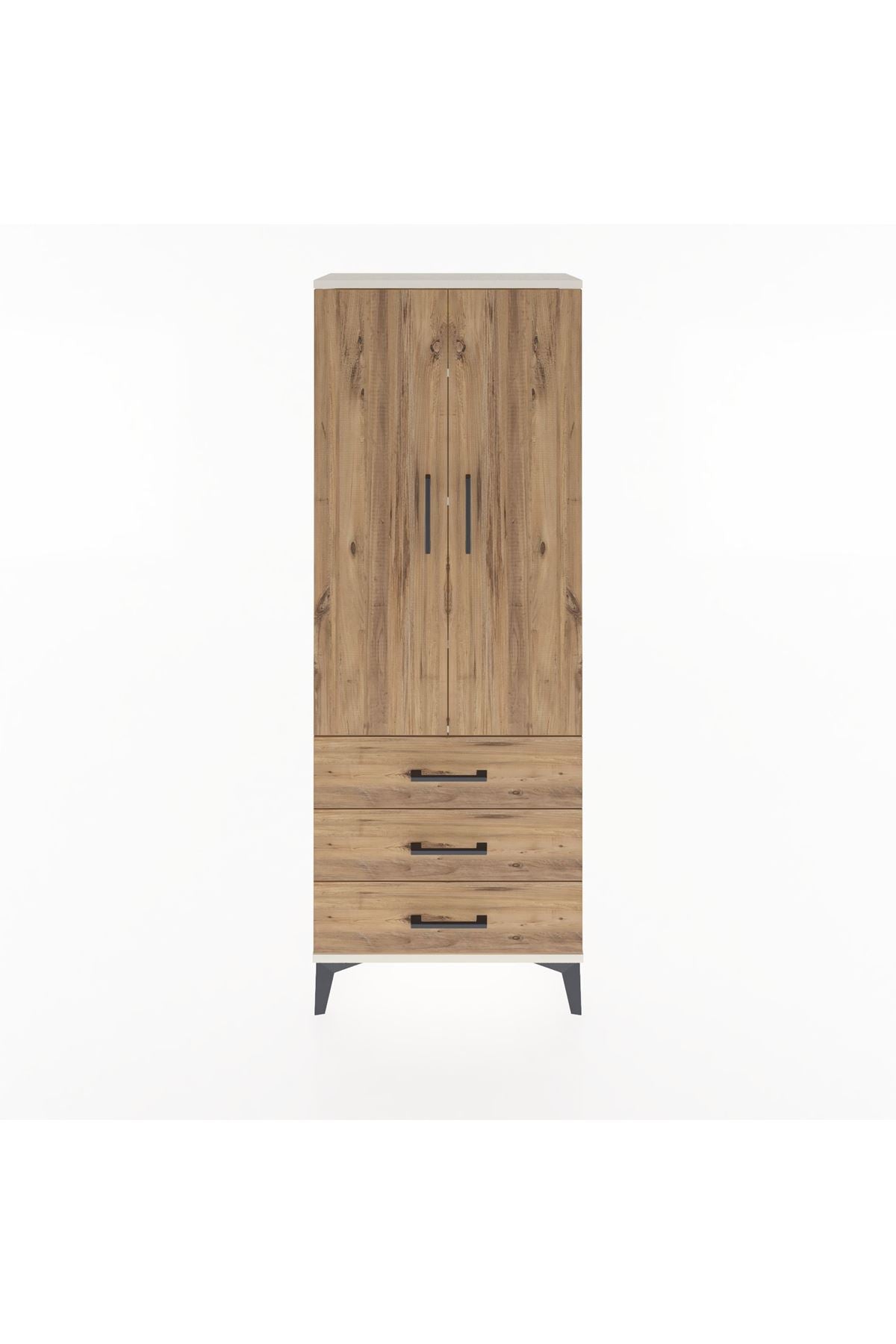 Arges Dolap 4 Raflı 3 Çekmeceli 2 Kapaklı 60x30x163 Aytaşı-Çam