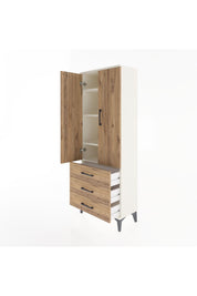 Arges Dolap 4 Raflı 3 Çekmeceli 2 Kapaklı 60x30x163 Aytaşı-Çam