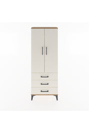Arges Dolap 4 Raflı 3 Çekmeceli 2 Kapaklı 60x30x163 Çam-Aytaşı