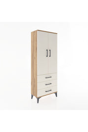 Arges Dolap 4 Raflı 3 Çekmeceli 2 Kapaklı 60x30x163 Çam-Aytaşı