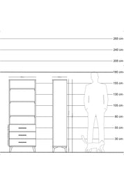Arges Dolap 4 Raflı 3 Çekmeceli 60x30x163 Aytaşı-Antrasit