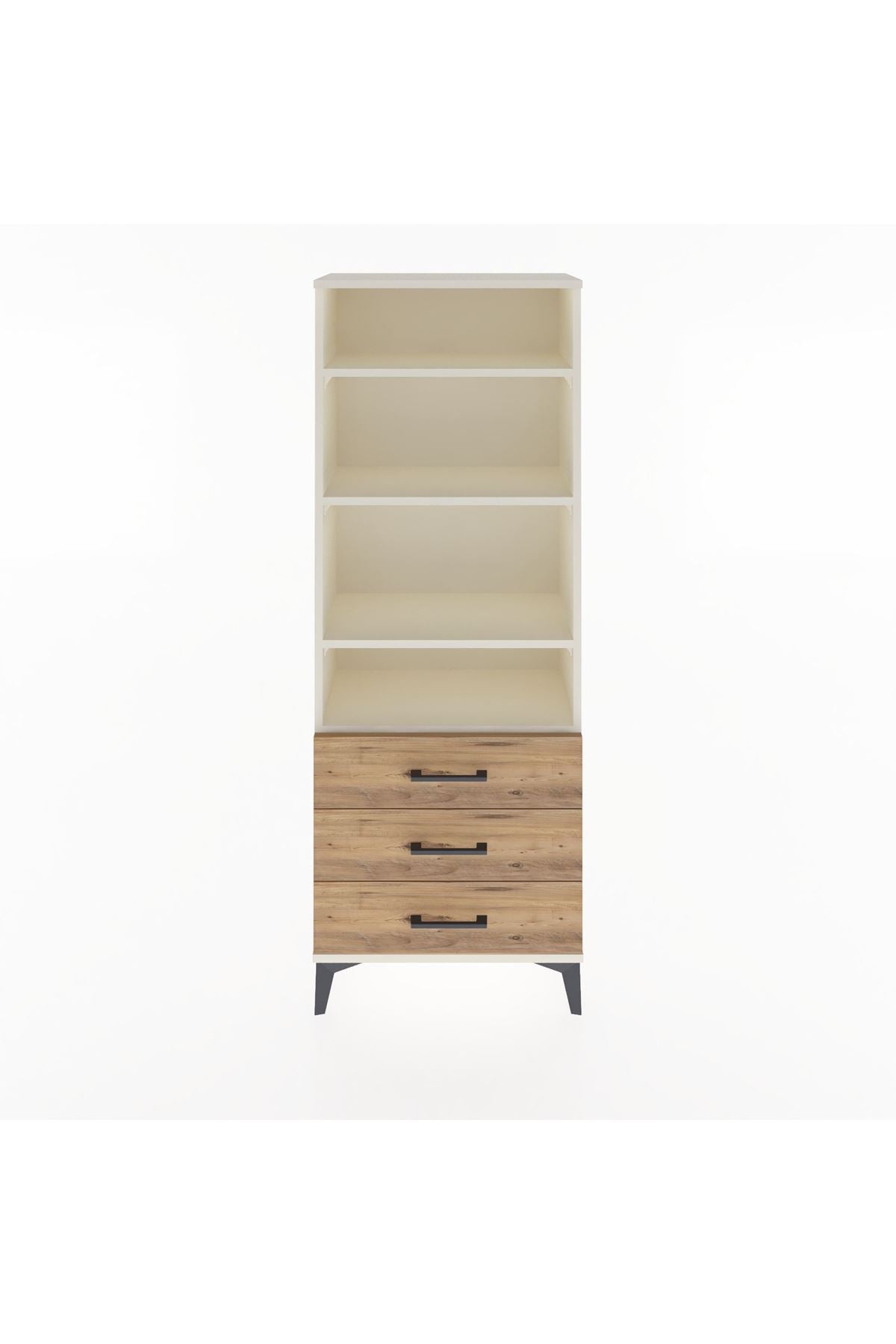 Arges Dolap 4 Raflı 3 Çekmeceli 60x30x163 Aytaşı-Çam