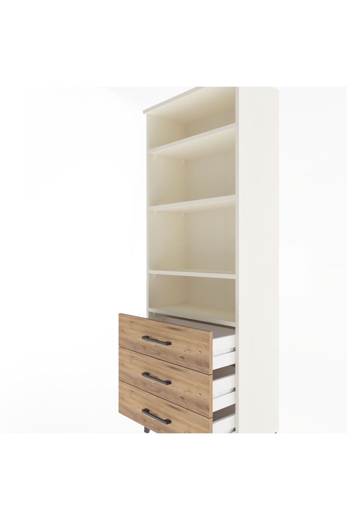 Arges Dolap 4 Raflı 3 Çekmeceli 60x30x163 Aytaşı-Çam