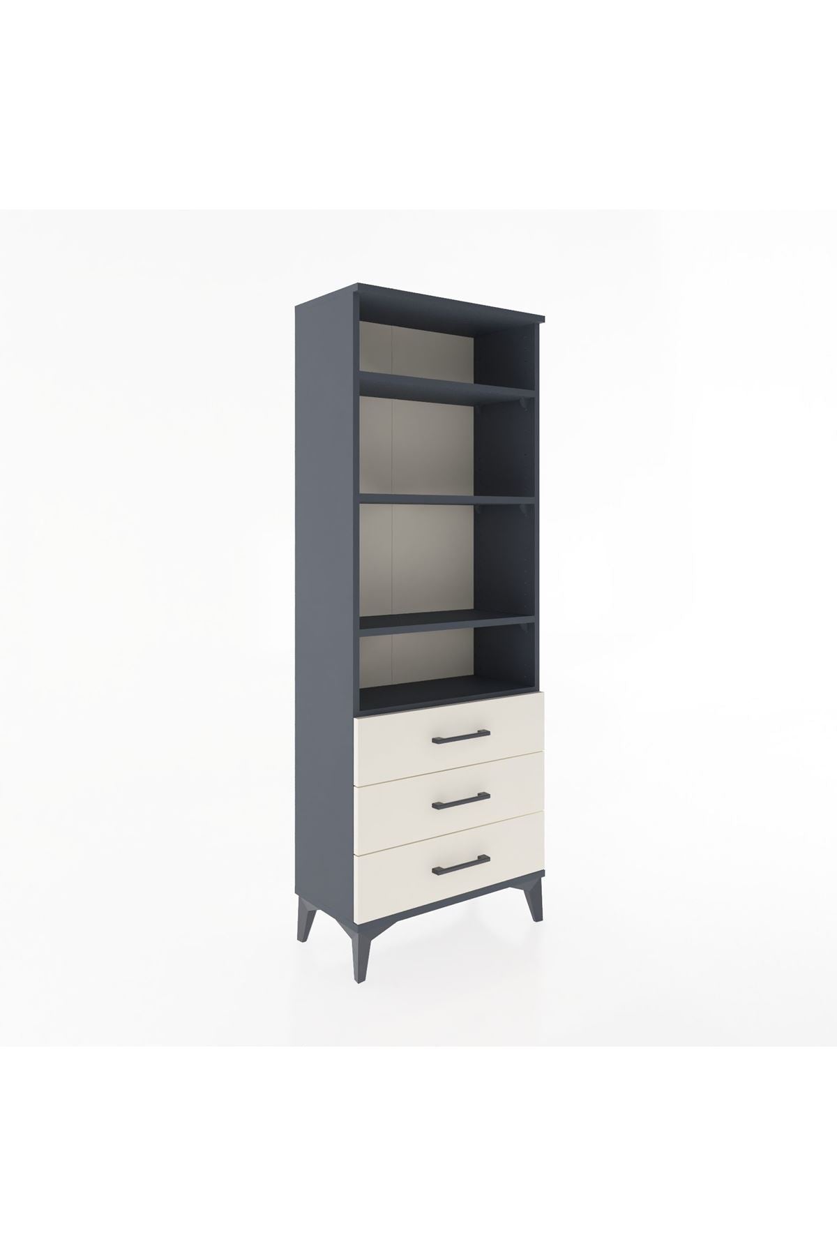 Arges Dolap 4 Raflı 3 Çekmeceli 60x30x163 Antrasit-Aytaşı