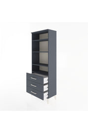 Arges Dolap 4 Raflı 3 Çekmeceli 60x30x163 Antrasit-Antrasit