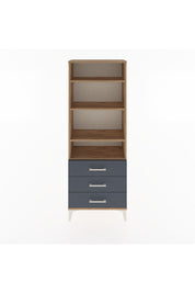 Arges Dolap 4 Raflı 3 Çekmeceli 60x30x163 Çam-Antrasit