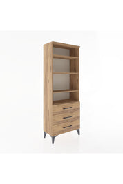 Arges Dolap 4 Raflı 3 Çekmeceli 60x30x163 Çam-Çam