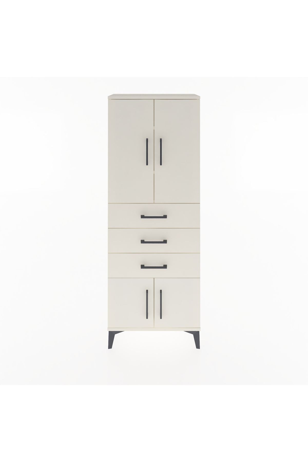 Arges Dolap 3 Raflı 3 Çekmeceli 4 Kapaklı 60x30x163 Aytaşı-Aytaşı