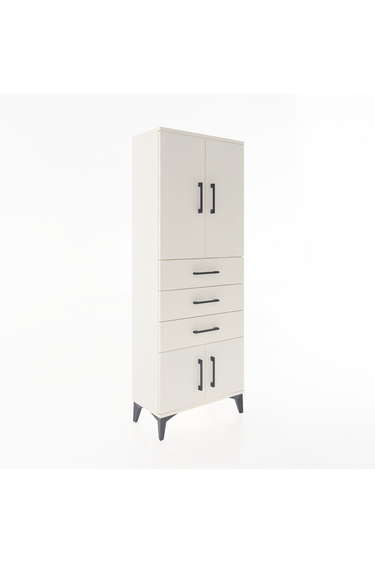 Arges Dolap 3 Raflı 3 Çekmeceli 4 Kapaklı 60x30x163 Aytaşı-Aytaşı