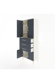 Arges Dolap 3 Raflı 3 Çekmeceli 4 Kapaklı 60x30x163 Aytaşı-Antrasit