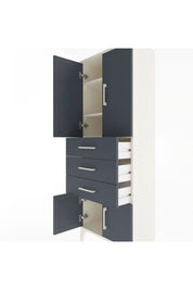 Arges Dolap 3 Raflı 3 Çekmeceli 4 Kapaklı 60x30x163 Aytaşı-Antrasit