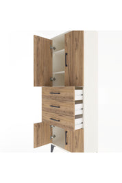 Arges Dolap 3 Raflı 3 Çekmeceli 4 Kapaklı 60x30x163 Aytaşı-Çam