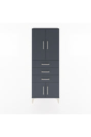 Arges Dolap 3 Raflı 3 Çekmeceli 4 Kapaklı 60x30x163 Antrasit-Antrasit