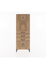 Arges Dolap 3 Raflı 3 Çekmeceli 4 Kapaklı 60x30x163