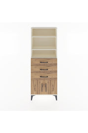 Arges Dolap 3 Raflı 3 Çekmeceli 2 Kapaklı 60x30x163 Aytaşı-Çam