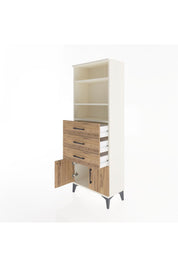 Arges Dolap 3 Raflı 3 Çekmeceli 2 Kapaklı 60x30x163 Aytaşı-Çam