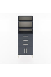 Arges Dolap 3 Raflı 3 Çekmeceli 2 Kapaklı 60x30x163 Antrasit-Antrasit