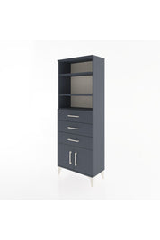 Arges Dolap 3 Raflı 3 Çekmeceli 2 Kapaklı 60x30x163 Antrasit-Antrasit