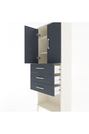 Arges Dolap 3 Raflı 3 Çekmeceli 2 Kapaklı 60x30x163 Aytaşı-Antrasit