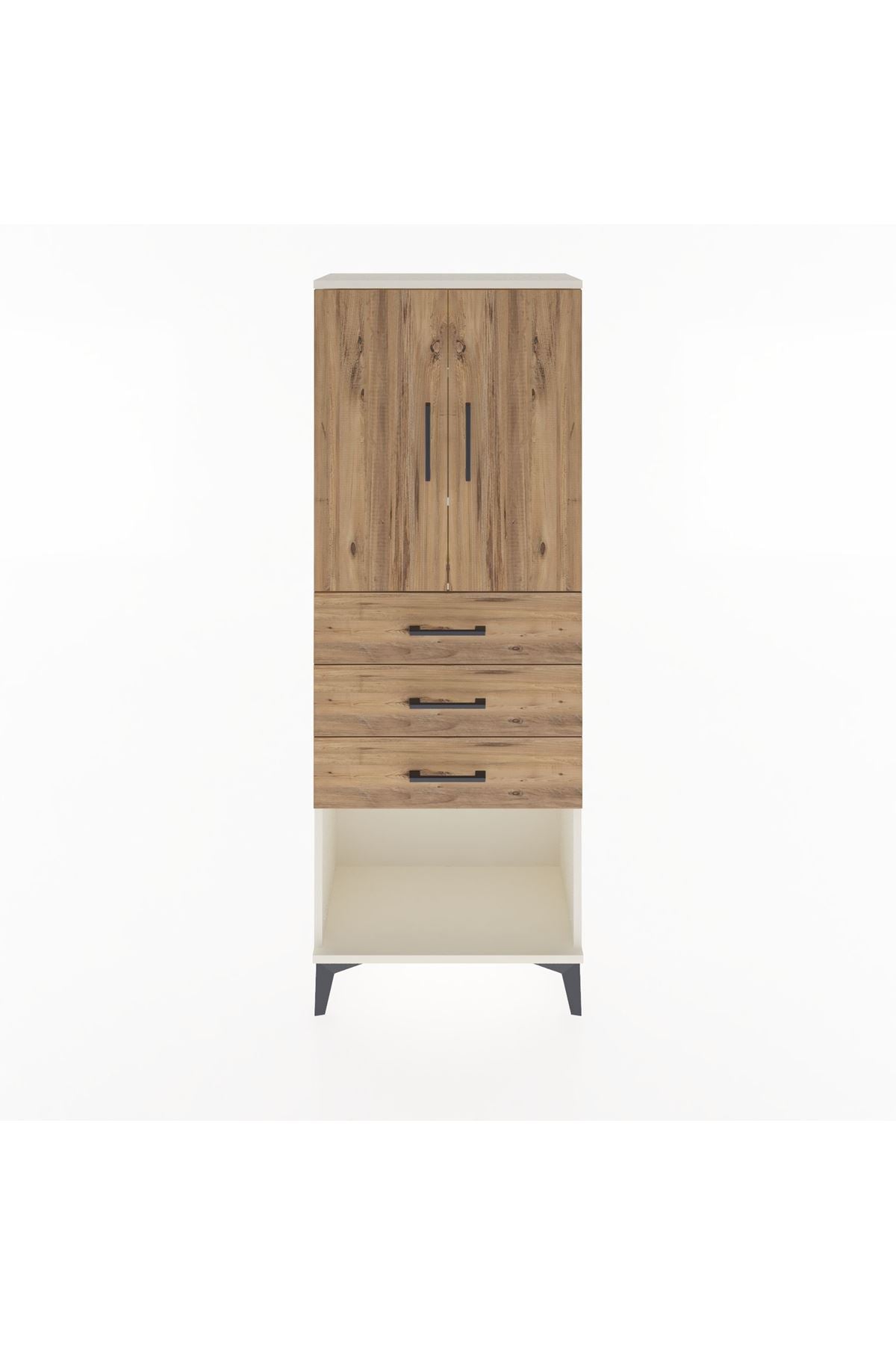 Arges Dolap 3 Raflı 3 Çekmeceli 2 Kapaklı 60x30x163 Aytaşı-Çam