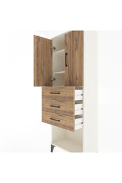 Arges Dolap 3 Raflı 3 Çekmeceli 2 Kapaklı 60x30x163 Aytaşı-Çam