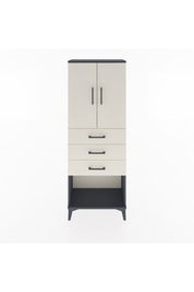 Arges Dolap 3 Raflı 3 Çekmeceli 2 Kapaklı 60x30x163 Antrasit-Aytaşı