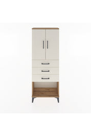 Arges Dolap 3 Raflı 3 Çekmeceli 2 Kapaklı 60x30x163 Çam-Aytaşı