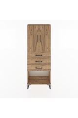 Arges Dolap 3 Raflı 3 Çekmeceli 2 Kapaklı 60x30x163