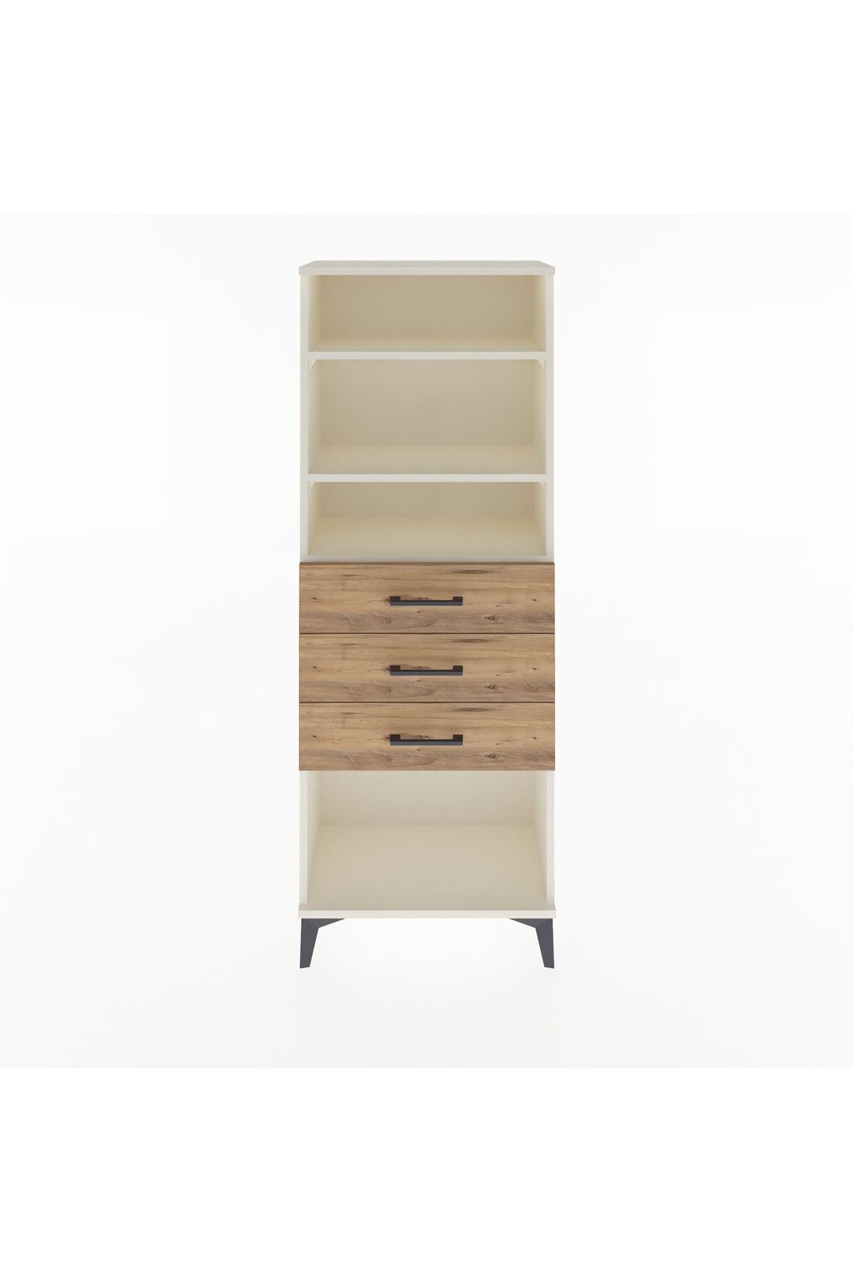 Arges Dolap 3 Raflı 3 Çekmeceli 60x30x163 Aytaşı-Çam