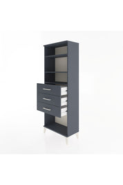Arges Dolap 3 Raflı 3 Çekmeceli 60x30x163 Antrasit-Antrasit