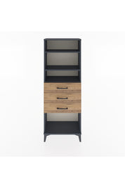 Arges Dolap 3 Raflı 3 Çekmeceli 60x30x163 Antrasit-Çam