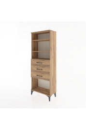 Arges Dolap 3 Raflı 3 Çekmeceli 60x30x163 Çam-Çam