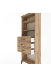 Arges Dolap 3 Raflı 3 Çekmeceli 60x30x163 Çam-Çam