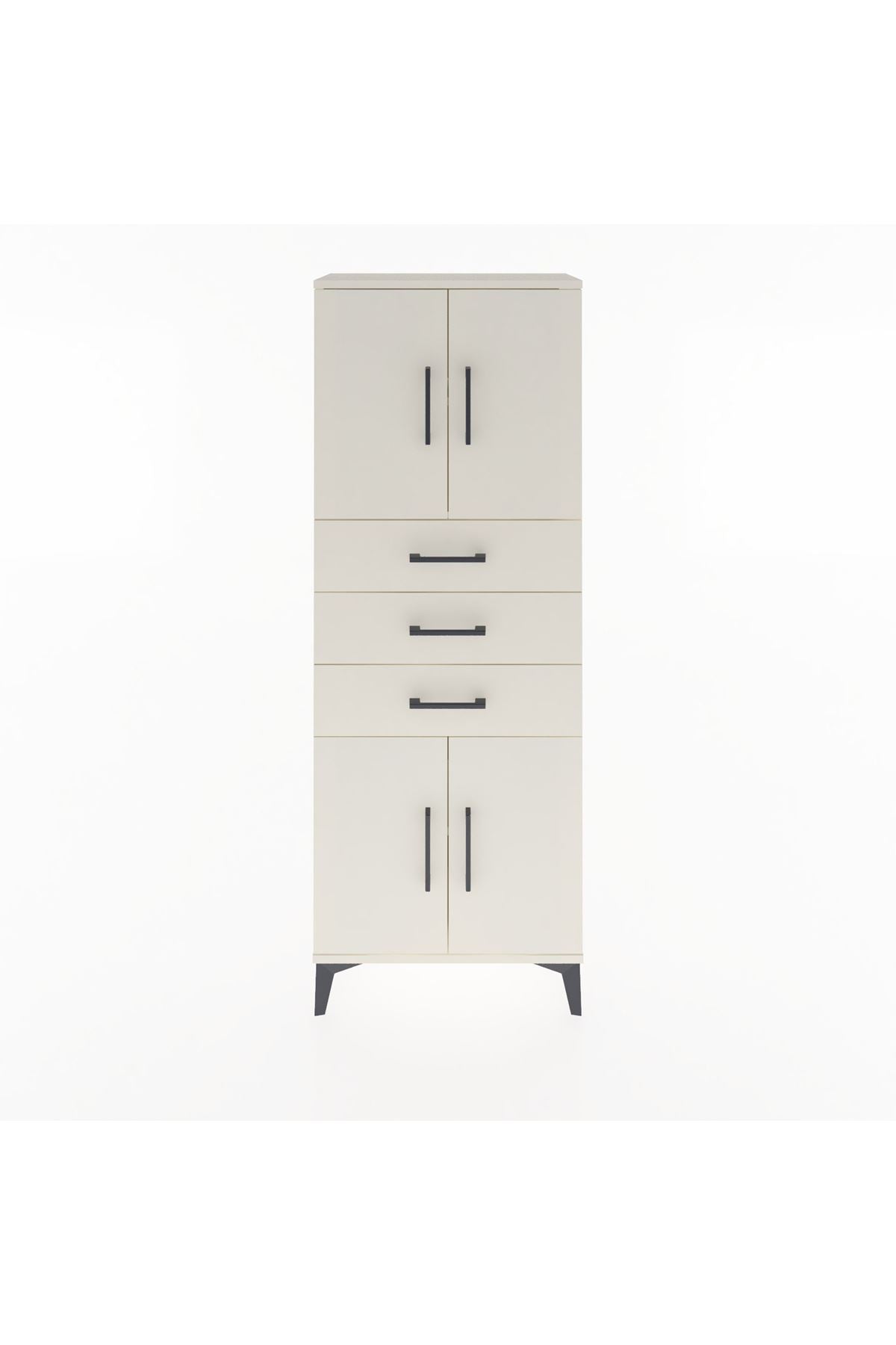 Arges Dolap 3 Raflı 3 Çekmeceli 4 Kapaklı 60x30x163 Aytaşı-Aytaşı