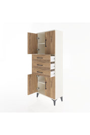 Arges Dolap 3 Raflı 3 Çekmeceli 4 Kapaklı 60x30x163 Aytaşı-Çam