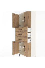 Arges Dolap 3 Raflı 3 Çekmeceli 4 Kapaklı 60x30x163 Aytaşı-Çam
