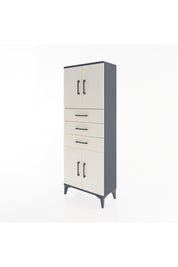 Arges Dolap 3 Raflı 3 Çekmeceli 4 Kapaklı 60x30x163 Antrasit-Aytaşı