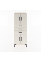 Arges Dolap 3 Raflı 3 Çekmeceli 4 Kapaklı 60x30x163