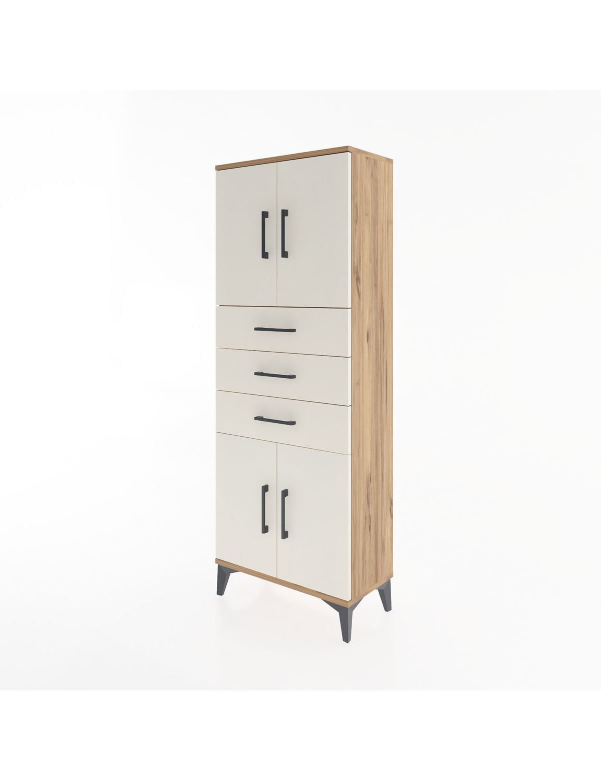 Arges Dolap 3 Raflı 3 Çekmeceli 4 Kapaklı 60x30x163 - S20M103V7A