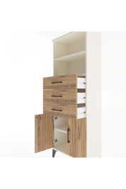 Arges Dolap 3 Raflı 3 Çekmeceli 2 Kapaklı 60x30x163 Aytaşı-Çam