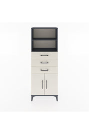 Arges Dolap 3 Raflı 3 Çekmeceli 2 Kapaklı 60x30x163 Antrasit-Aytaşı