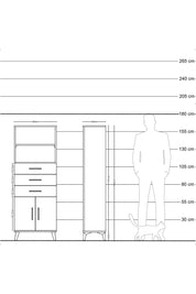 Arges Dolap 3 Raflı 3 Çekmeceli 2 Kapaklı 60x30x163 Aytaşı-Çam