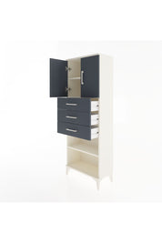 Arges Dolap 3 Raflı 3 Çekmeceli 2 Kapaklı 60x30x163 Aytaşı-Antrasit