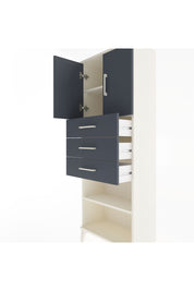 Arges Dolap 3 Raflı 3 Çekmeceli 2 Kapaklı 60x30x163 Aytaşı-Antrasit