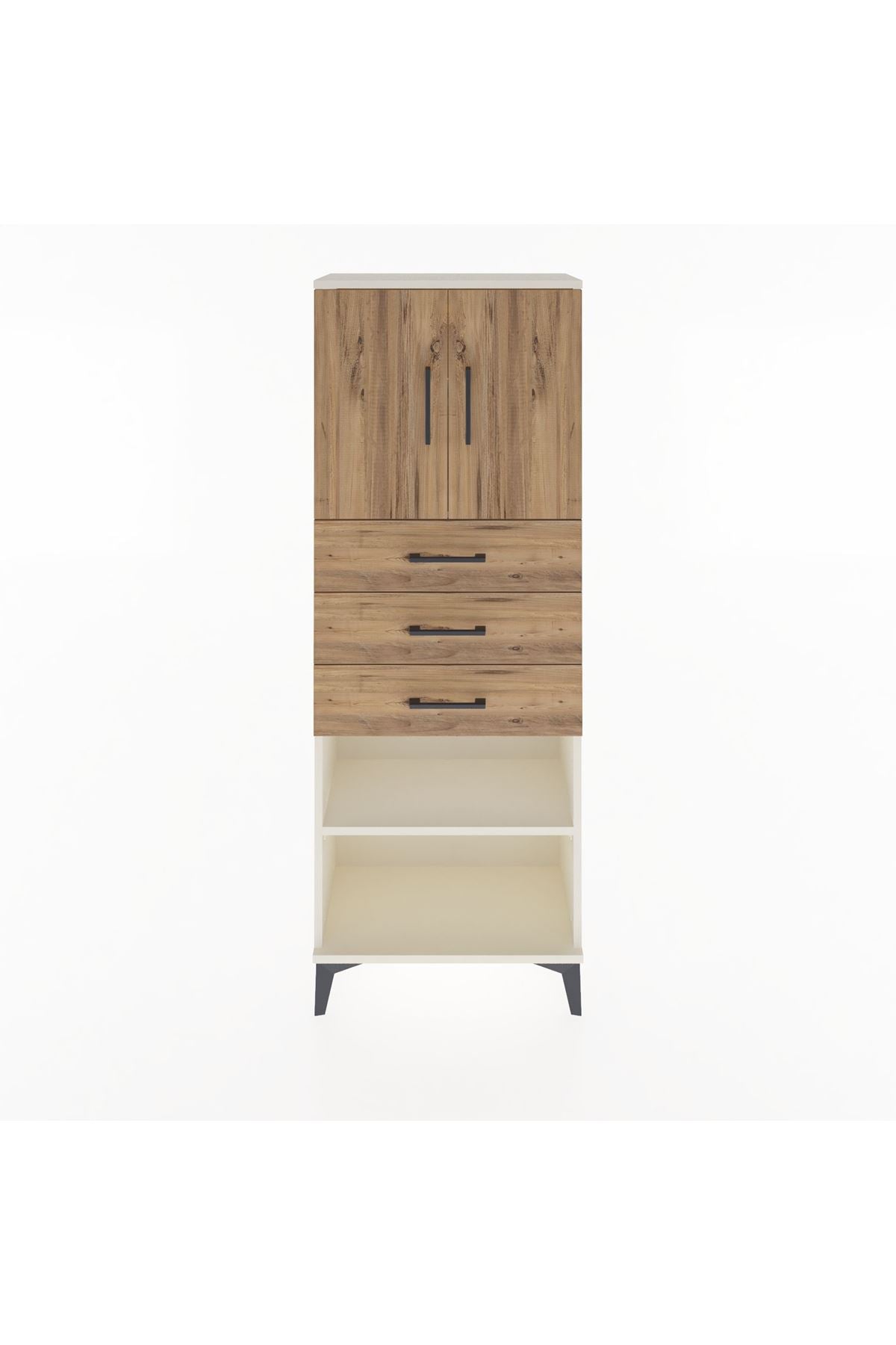 Arges Dolap 3 Raflı 3 Çekmeceli 2 Kapaklı 60x30x163 Aytaşı-Çam