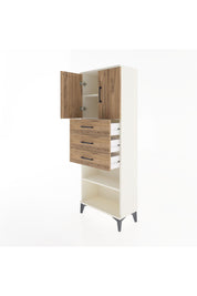 Arges Dolap 3 Raflı 3 Çekmeceli 2 Kapaklı 60x30x163 Aytaşı-Çam