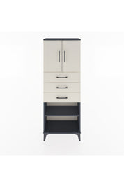 Arges Dolap 3 Raflı 3 Çekmeceli 2 Kapaklı 60x30x163 Antrasit-Aytaşı