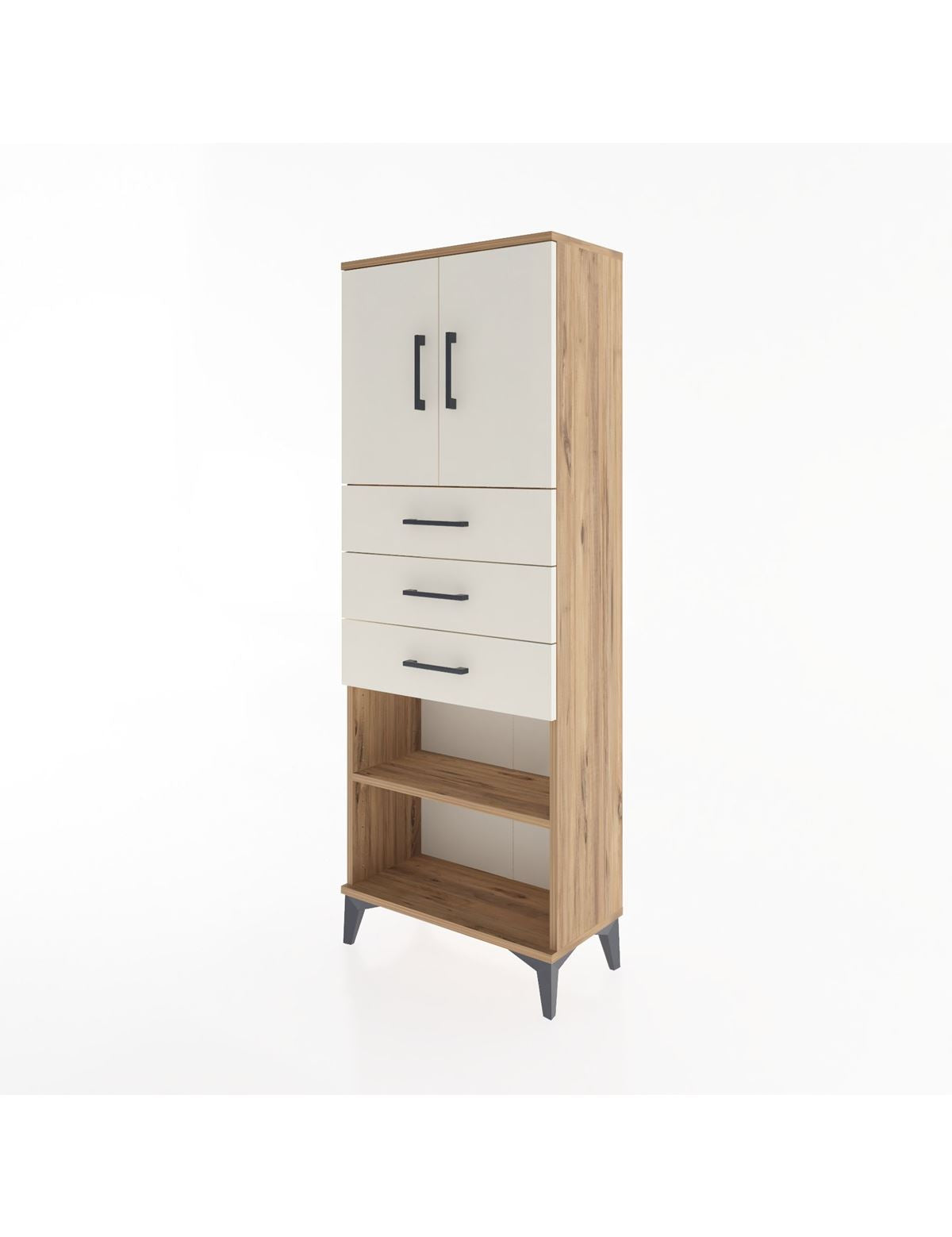 Arges Dolap 3 Raflı 3 Çekmeceli 2 Kapaklı 60x30x163 - S20M105V7A