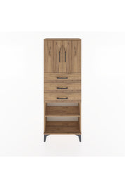 Arges Dolap 3 Raflı 3 Çekmeceli 2 Kapaklı 60x30x163 Çam-Çam