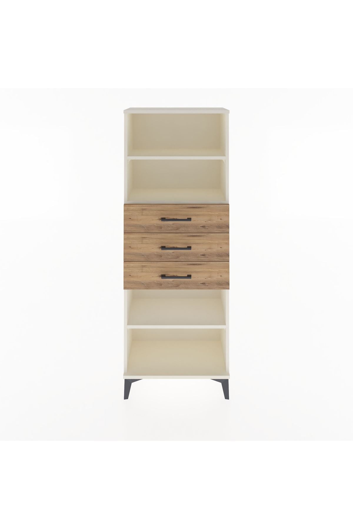 Arges Dolap 3 Raflı 3 Çekmeceli 60x30x163 Aytaşı-Çam